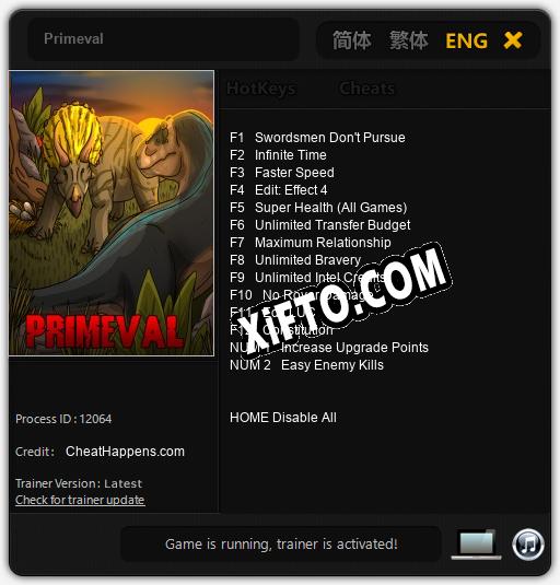 Primeval: Читы, Трейнер +14 [CheatHappens.com]